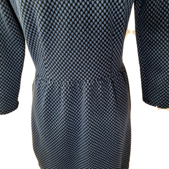 HD IN PARIS Blue Dot Faux Wrap Dress - Picture 6 of 8